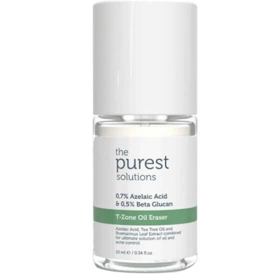The Purest Solutions T-Zone Oil Eraser 10 ml azelaik asit çay ağacı yağı biberiye ekstresi sebum dengeleyici- 1