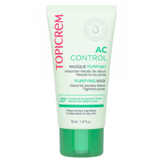 Topicrem AC Arındırıcı Maske 50 ml iki farklı kil ve deniz yosunu özlü sebum dengeleyici gözenek temizleyici- 1