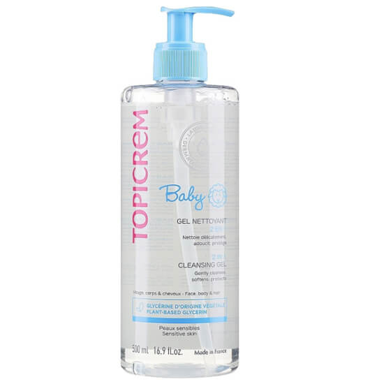 Topicrem Baby 2 in 1 Cleansing Gel 500 ml bebekler için saç ve vücut temizleyici nazik jel nem destekli- 1