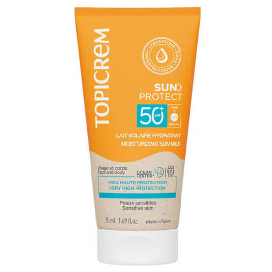 Topicrem Sun Protect Nemlendirici Güneş Sütü SPF 50+ 50 ml, UVA UVB geniş spektrum, ekinezya özlü, suya dayanıklı- 1