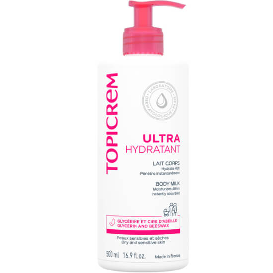 Topicrem Ultra Nemlendirici Vücut Sütü 500 ml üre ve gliserin içeren 24 saat nemlendirici kuru çok kuru cilt- 1