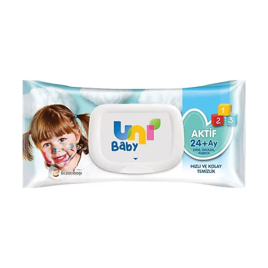  Uni Baby Aktif Bebek Islak Mendil 24 Ay 52 Adet - 1