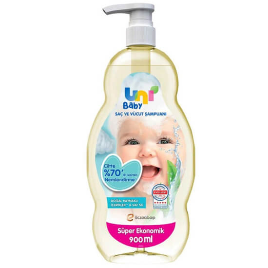  Uni Baby Pompalı Saç ve Vücut Şampuanı 900 ml - 1