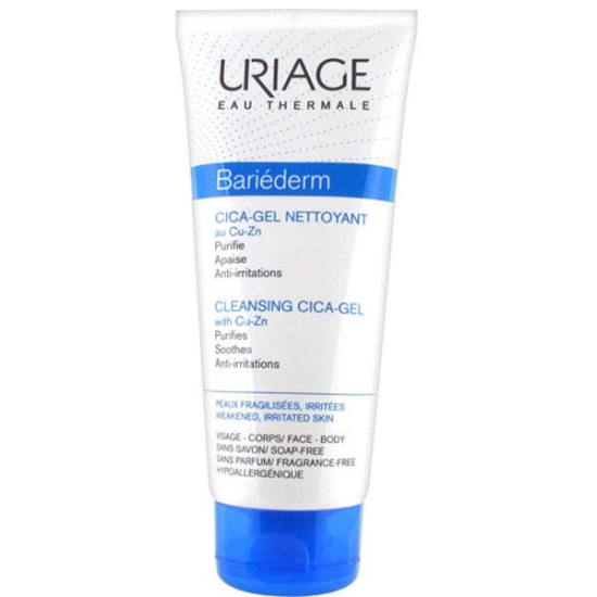 Uriage Bariederm Cica Gel Nettoyant 200 ml temizleme jeli, köpük formül, Uriage termal su, yüz ve vücut, bebek çocuk yetişkin- 1