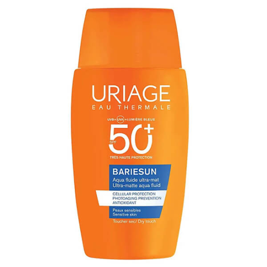Uriage Bariesun Mat Fluid SPF50 50 ml yağsız güneş kremi, yağlı ciltler için UVA UVB yüksek koruma, mat bitiş- 1