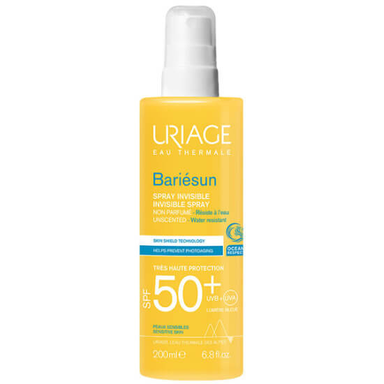 Uriage Bariesun Invisible Spray SPF 50+ 200 ml şeffaf güneş koruyucu sprey, yüksek UVA UVB koruma, suya dayanıklı, parfümsüz- 1