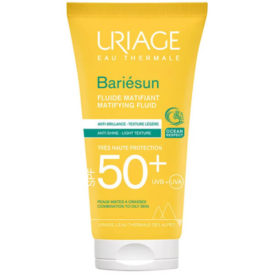 Uriage Bariesun Mat Fluid SPF50 50 ml yağsız güneş kremi, yağlı ciltler için UVA UVB yüksek koruma, mat bitiş- 1