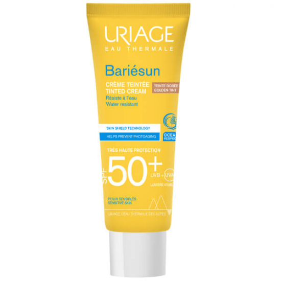 Uriage Bariesun Tinted Cream SPF 50 Golden Tint 50 ml renkli güneş kremi UVA UVB koruma suya dayanıklı hızlı emilim- 1
