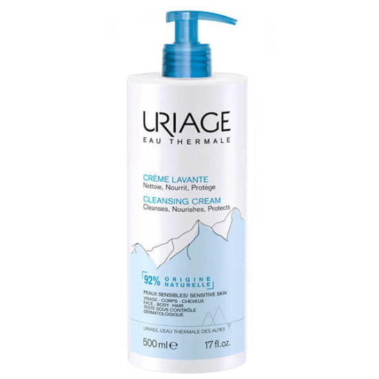 Uriage Creme Lavante Cleansing Cream 500 ml temizleyici krem, 1/3 süt içerikli, tüm cilt tiplerine uygun nazik yüz temizleyici- 1