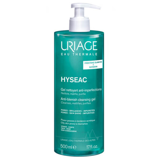 Uriage Hyseac Cleansing Gel 500 ml sabunsuz arındırıcı temizleme jeli, karma ve yağlı cilt, sebum dengeleyici- 1