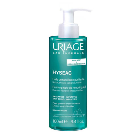 Uriage Hyseac Purifying Oil 100 ml yağlı ciltler için temizleme yağı kir ve fazla sebumu arındırır makyajı temizler- 1