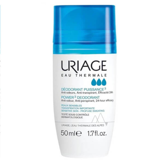 Uriage Power Deodorant 24h 50 ml roll on, Uriage termal su içeren kötü koku karşıtı, beyaz leke bırakmayan deodorant- 1