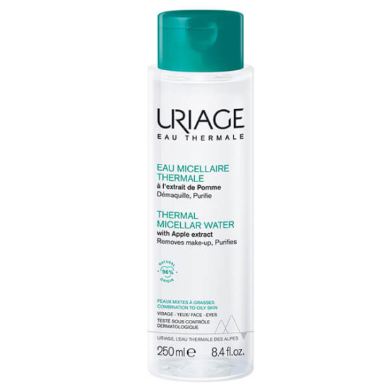 Uriage Thermal Miceller Water PMG 250 ml misel su, karma ve yağlı ciltler için, arındırıcı miseller, termal su, durulama gerekmez- 1