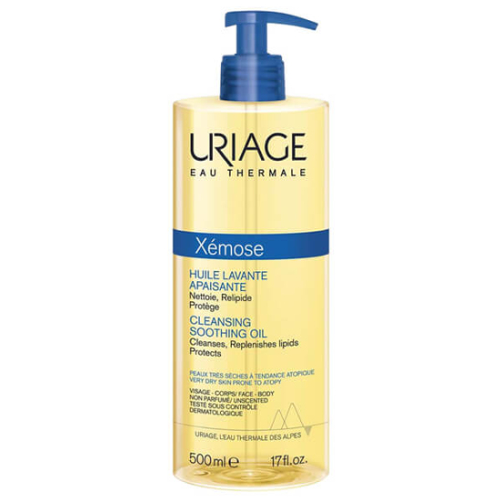 Uriage Xemose Cleansing Soothing Oil 500 ml duş banyo temizlik yağı yüz vücut gliserin ve shea yağı- 1