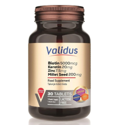 Validus Biotin Keratin Zinc 30 Tablet - Validus