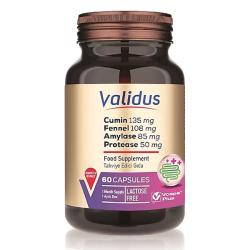 Validus Digestive Comfort Cumin + Fennel + Amylase 60 Kapsül - Validus