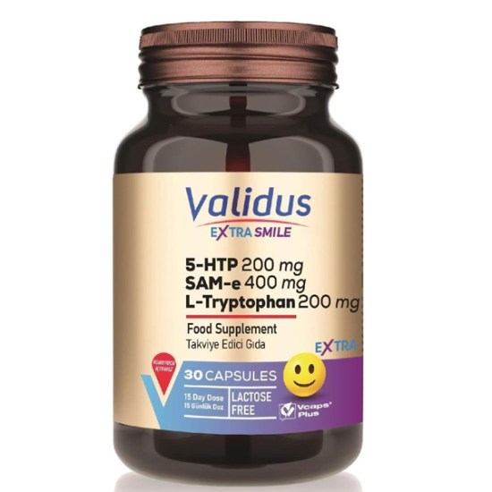 Validus Extra Smile 5-HTP 200 mg L-Tryptophan 200 mg SAM-e 400 mg 30 Kapsül