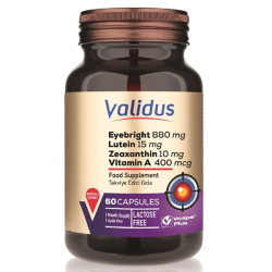 Validus Eyebright 880 mg + Lutein 15 mg 60 Kapsül - Validus