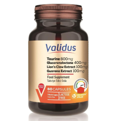 Validus Taurine Glucoronolactone Lion's Claw Extract Guarana Extract 60 Kapsül - Validus