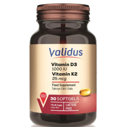 Validus Vitamin D3 + Vitamin K2 30 Softgel - Validus
