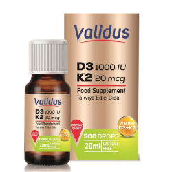 Validus Vitamin D3 + Vitamin K2 Drops 20 ml