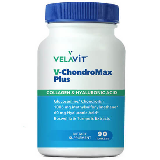 Velavit V Chondromax Plus 90 tablet kolajen; glukozamin 1500 mg kondroitin 750 mg MSM zerdeçal hyaluronik asit- 1
