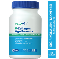 Velavit - Velavit V Collagen Age Formula Takviye Edici Gıda 30 Tablet Kolajen Takviyesi Velavit - Velavit V Collagen Age Formula Takviye Edici Gıda 30 Tablet Kolajen Takviyesi