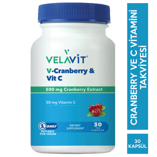 Velavit V Cranberry Vit C 30 Kapsül - 1