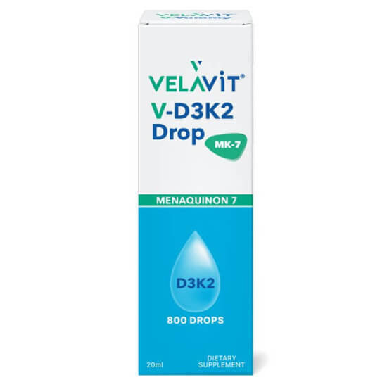 Velavit V D3 K2 Drop MK7 800 damla 20 ml D3 25 mcg 1000 IU ve K2 MK7 11,25 mcg içeren sıvı damla- 1