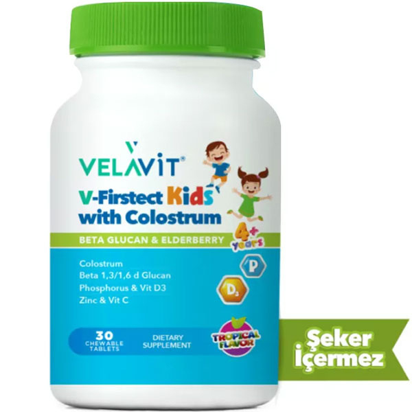 Velavit V Firstect Kids with Colostrum Takviye Edici Gıda 30 Kapsül