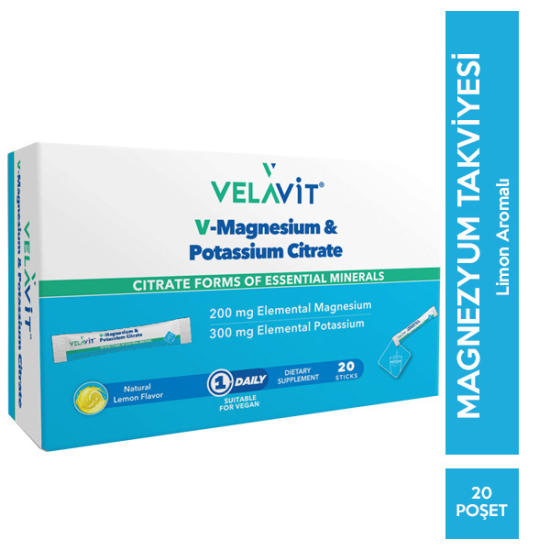 Velavit V Magnesium Potassium Citrate 20 Toz Poşet - 1