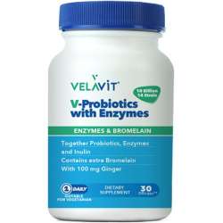 Velavit - Velavit V Probiotics Enzymes Takviye Edici Gıda 30 Kapsül Probiyotik Takviyesi Velavit - Velavit V Probiotics Enzymes Takviye Edici Gıda 30 Kapsül Probiyotik Takviyesi