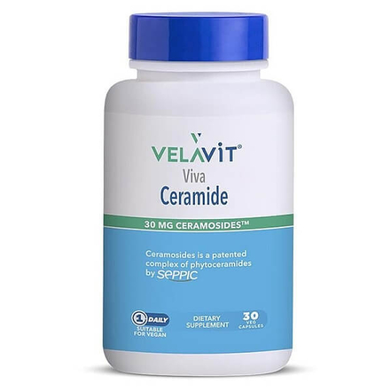 Velavit Viva Ceramide seramid takviyesi 30 kapsül, 30 mg ceramide içeren kapsül form cilt destek ürünü- 1