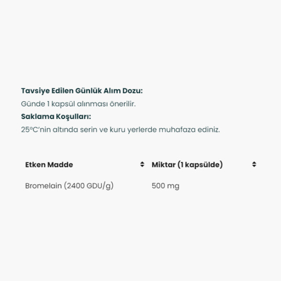 Venatura Bromelain Takviye Edici Gıda 60 Kapsül - 2