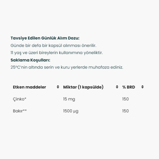 Venatura Çinko Bakır 60 Kapsül - 2