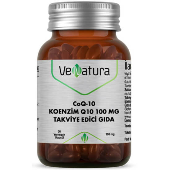 Venatura CoQ10 Koenzim Q10 100 mg ubikinon içeren gıda takviyesi, 30 kapsül kutu, günlük 1 kapsül kullanım- 1