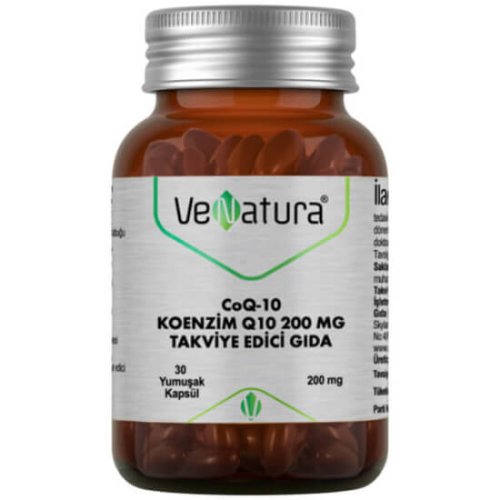 Venatura CoQ10 Koenzim Q10 200 mg ubikinon takviye edici gıda 30 kapsül kutu ambalaj ürün görseli- 1