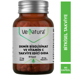 Venatura - Venatura Demir Bisglisinat ve Vitamin C 90 Kapsül Venatura - Venatura Demir Bisglisinat ve Vitamin C 90 Kapsül