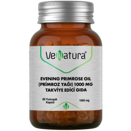 Venatura Evening Primrose Oil primroz yağı 1000 mg 60 yumuşak kapsül, 1 kapsülde 90 mg GLA içeren takviye- 1