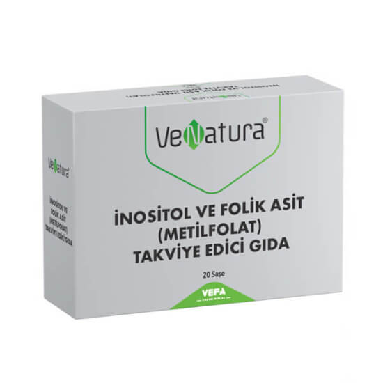 Venatura İnositol ve Folik Asit Metilfolat 20 saşe takviye, saşe başı 2000 mg miyo-inositol ve 200 µg folik asit- 1