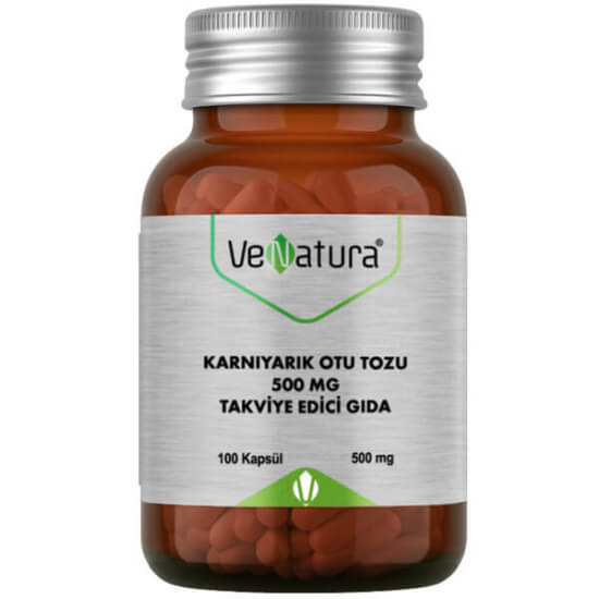 Venatura Karnıyarık Otu Tozu 500 mg 100 kapsül psyllium husk Plantago ovata lif takviyesi bitkisel ürün- 1