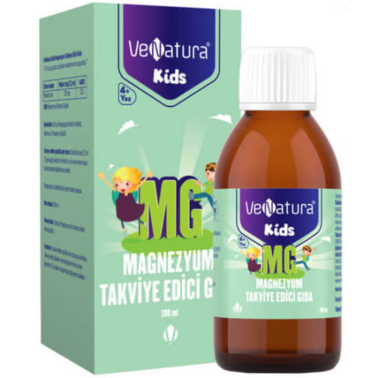 Venatura Kids Magnezyum 100 ml şurup, 125 mg magnezyum içeren çocuklar için sıvı magnezyum takviyesi- 1
