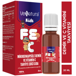 Venatura - Venatura Kids Mikroenkapsüle Demir ve Vitamin C 20 ML Çocuklar İçin Demir ve C Vitamini Takviyesi Venatura - Venatura Kids Mikroenkapsüle Demir ve Vitamin C 20 ML Çocuklar İçin Demir ve C Vitamini Takviyesi