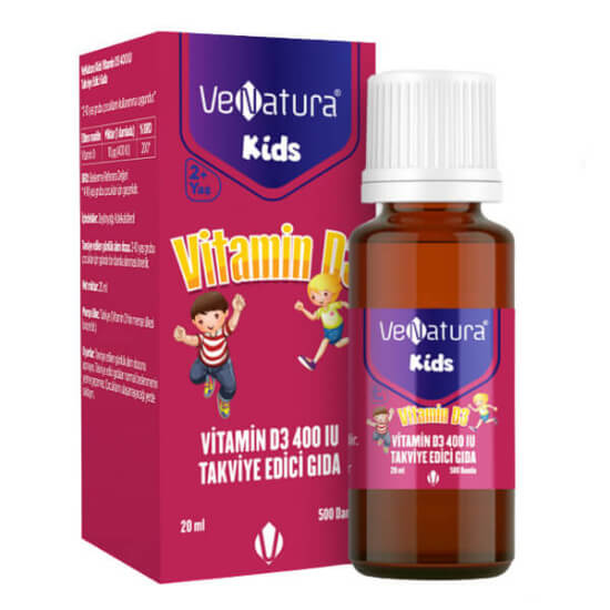 Venatura Kids Vitamin D3 400 IU damla 20 ml çocuklar için takviye 1 damlada 10 µg 400 IU D vitamini- 1