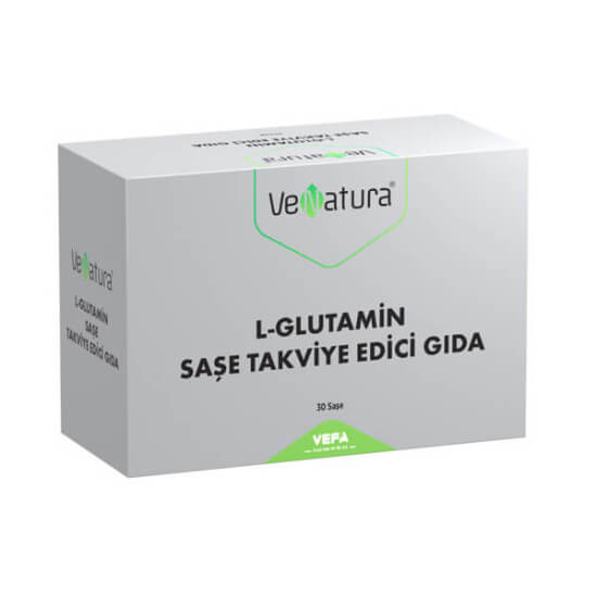 Venatura L Glutamin takviye edici gıda 30 saşe, her saşede 5000 mg L-Glutamin amino asit içeren kutu- 1