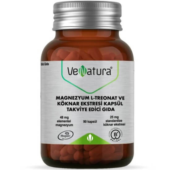 Venatura Magnezyum L-Treonat ve Köknar Ekstresi 90 kapsül Magtein 144 mg Belinal köknar ekstresi 75 mg- 1