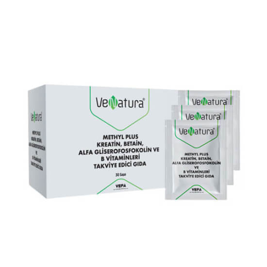 Venatura Methyl Plus 30 saşe; kreatin 500 mg, betain 500 mg, alfa gliserofosfokolin 300 mg, B2 B6 B12 folik asit- 1
