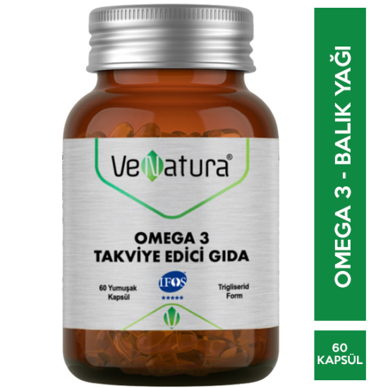 Venatura Omega 3 60 Yumuşak Kapsül Balık Yağı Takviyesi - 1