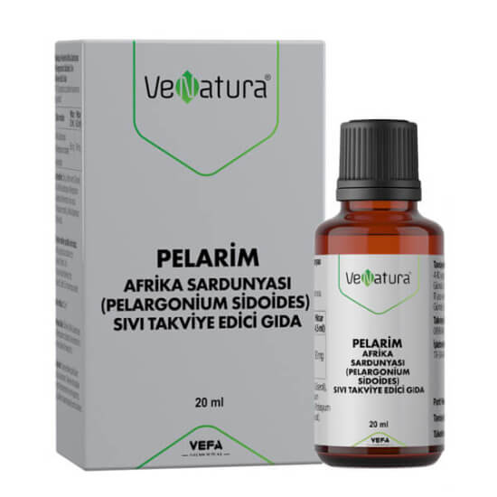Venatura Pelarim Takviye Edici Gıda 20 ml sıvı, Afrika sardunyası Pelargonium sidoides kök ekstresi 60 mg 90 mg- 1