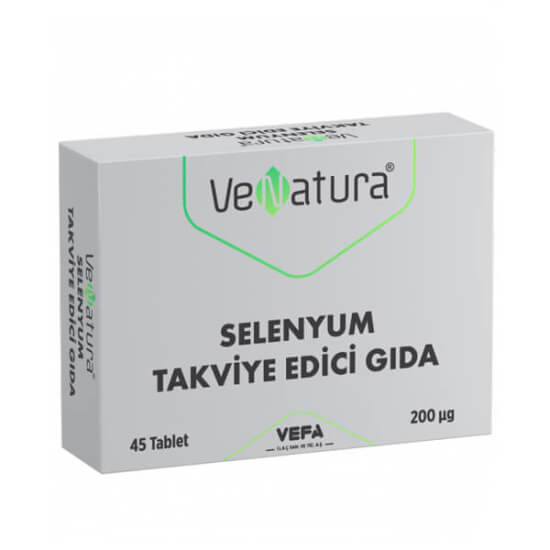 Venatura Selenyum 45 Tablet 200 µg L-selenometionin içeren mineral takviye edici gıda kutu ambalajı- 1